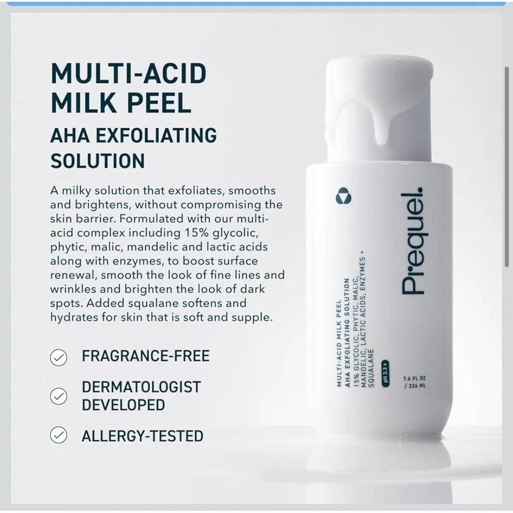 Prequel Multi-Acid Milk Peel AHA Exfoliating Solution 7.6‎ fl oz